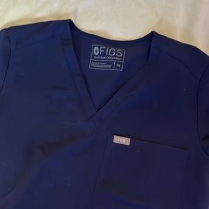 Figs Scrub Top Navy Blue